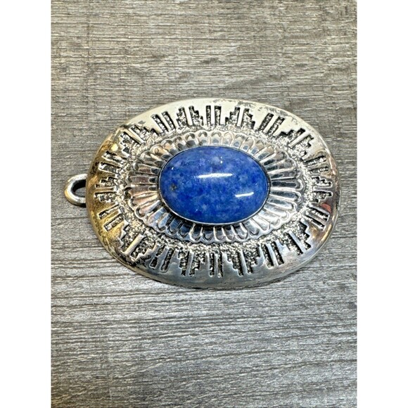 Vtg Tommy Jackson Navajo Sterling Silver Lapis Belt Buckle Heavy 84gr Native
